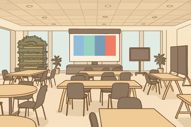 企業 カフェエリア映像音響システム設置