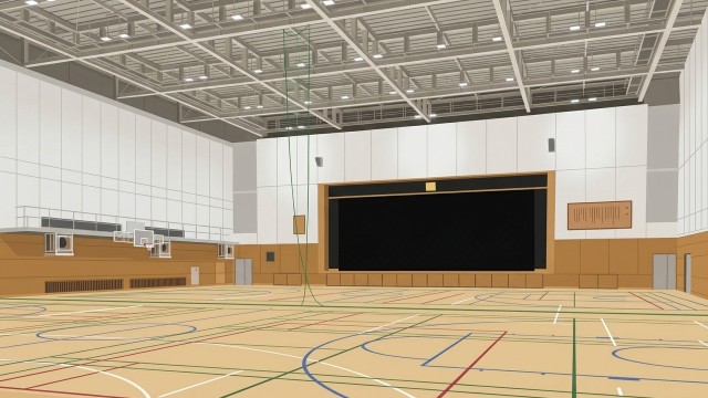 高等学校 体育館 AV設備改修・音響調整